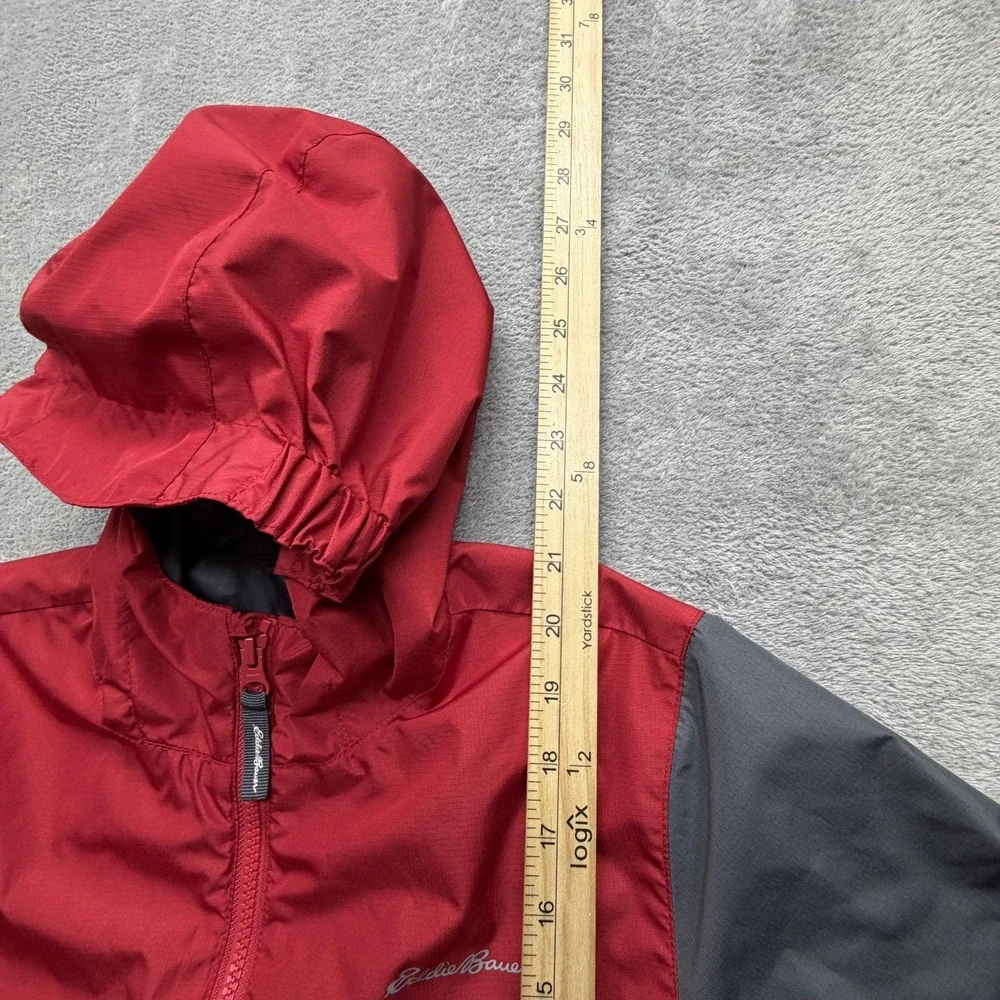 Eddie‎ Bauer Jacket Youth Small 7-8 Red Hooded Windbreaker Full Zip Lightweight